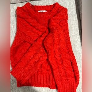 Red knit sweater